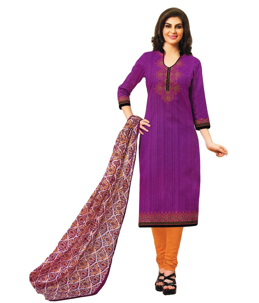 purple and white salwar suit