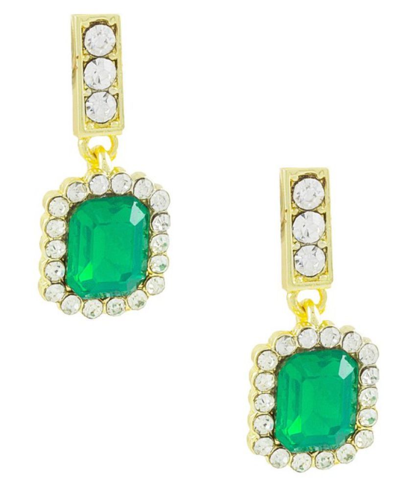 large green drop earrings