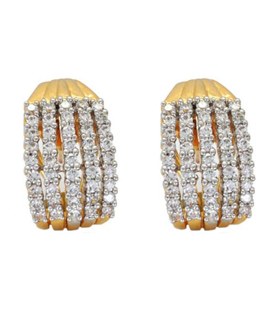     			Zeneme Golden CZ Studded Earrings