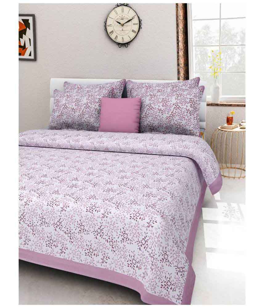     			Uniqchoice Double Cotton Floral Bed Sheet