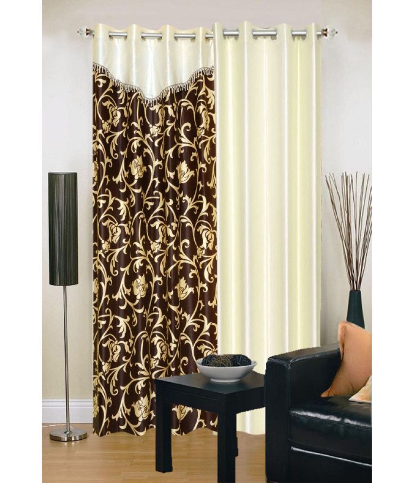     			Stella Creations Set of 2 Long Door Eyelet Curtains Abstract Multi Color