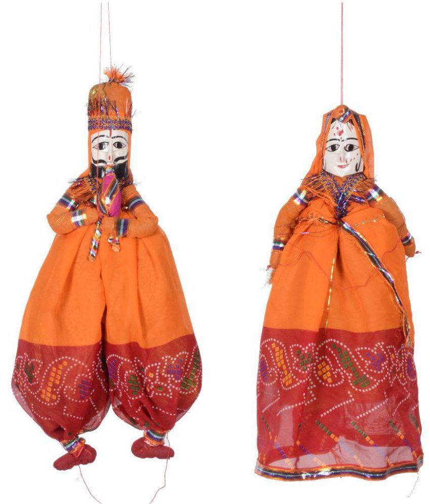     			Apratim Fabric Couple Figurines Orange