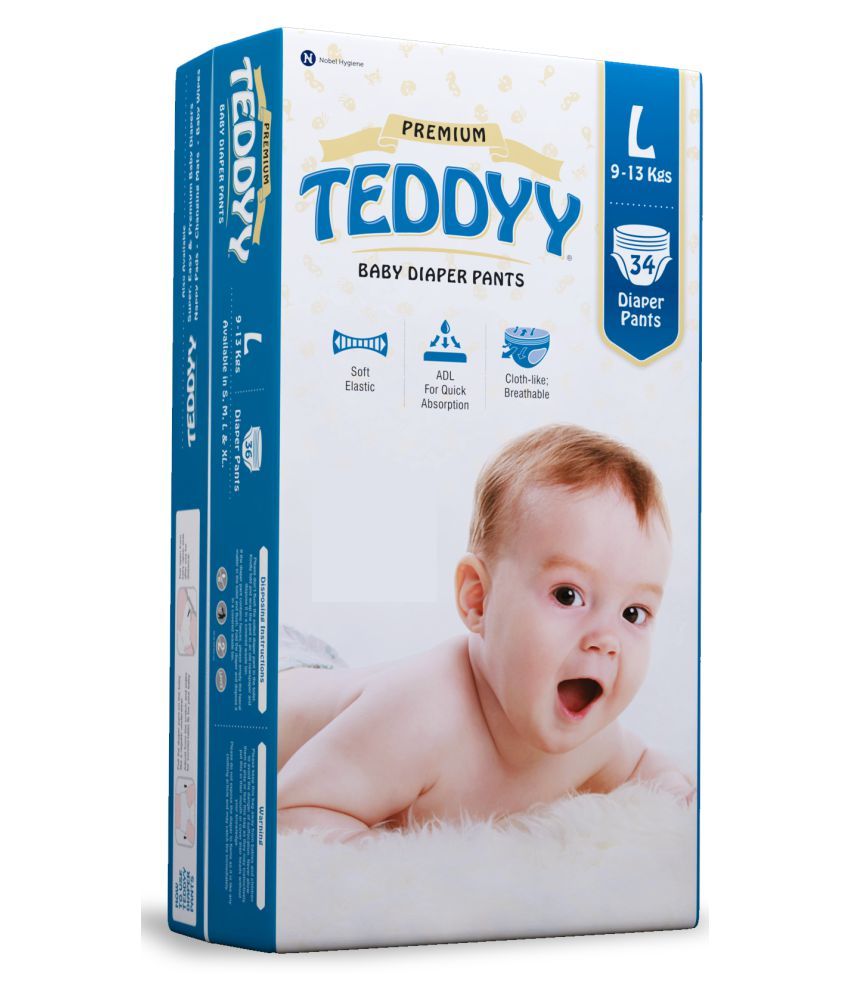 Teddyy Baby Diaper Pants Premium Large 34's Pack Buy
