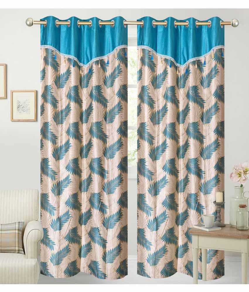     			Stella Creations Set of 2 Door Eyelet Curtains Abstract Multi Color