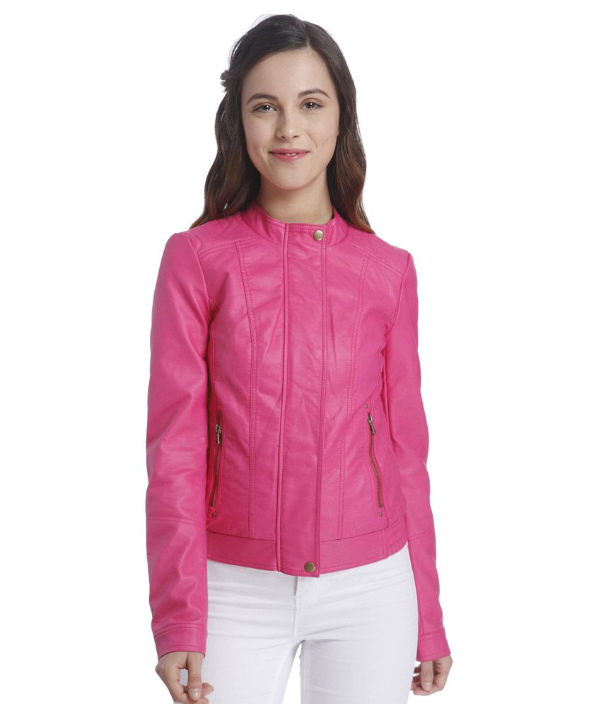 Buy Vero Moda Pink Pu Leather Short Coats Online at Best Prices in ...
