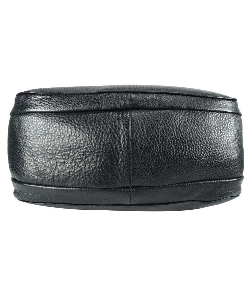 Moochies Black Pure Leather Shoulder Bag - Buy Moochies Black Pure ...