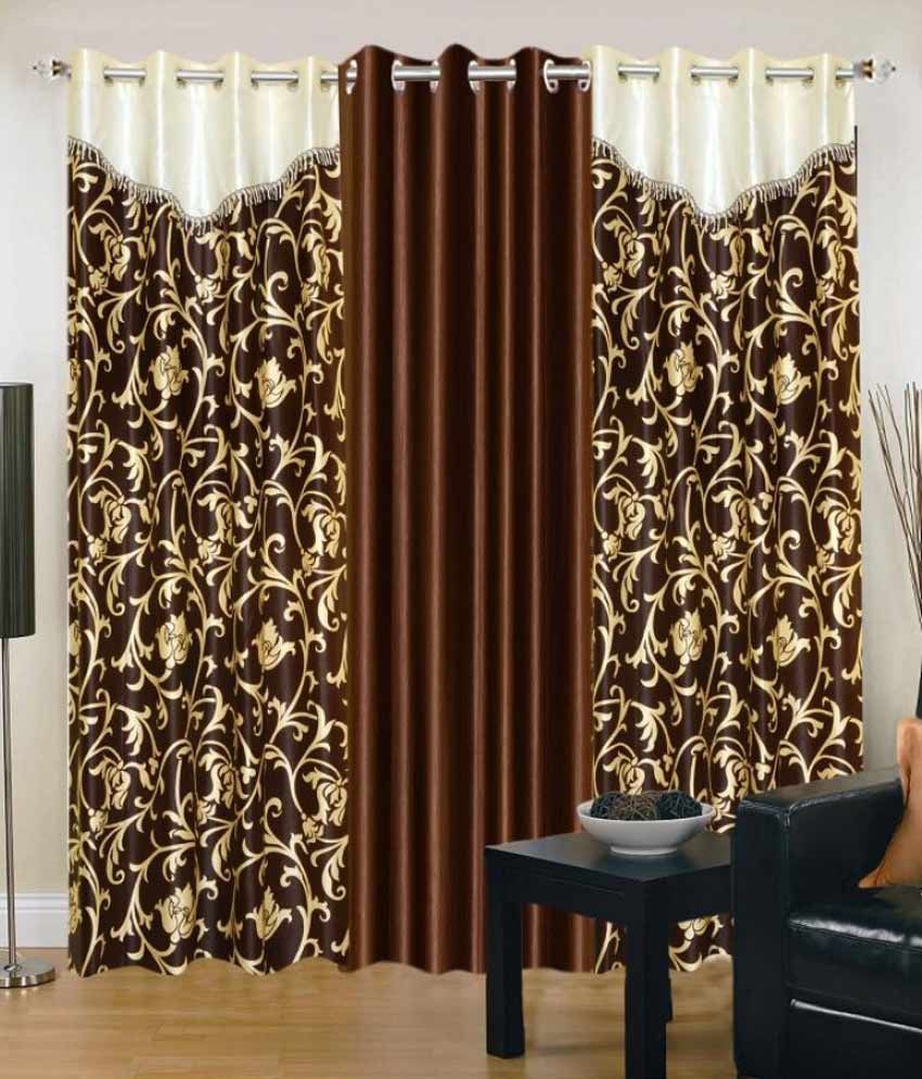     			Stella Creations Set of 3 Door Eyelet Curtains