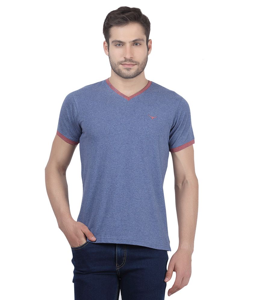 Fbb Blue Solid Slim Fit Shirt 
