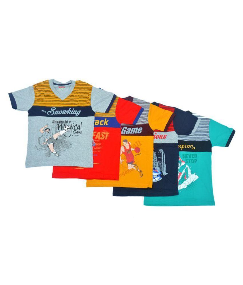 Sporty Kids Multicolour T- Shirt - Set of 5 - Buy Sporty Kids ...