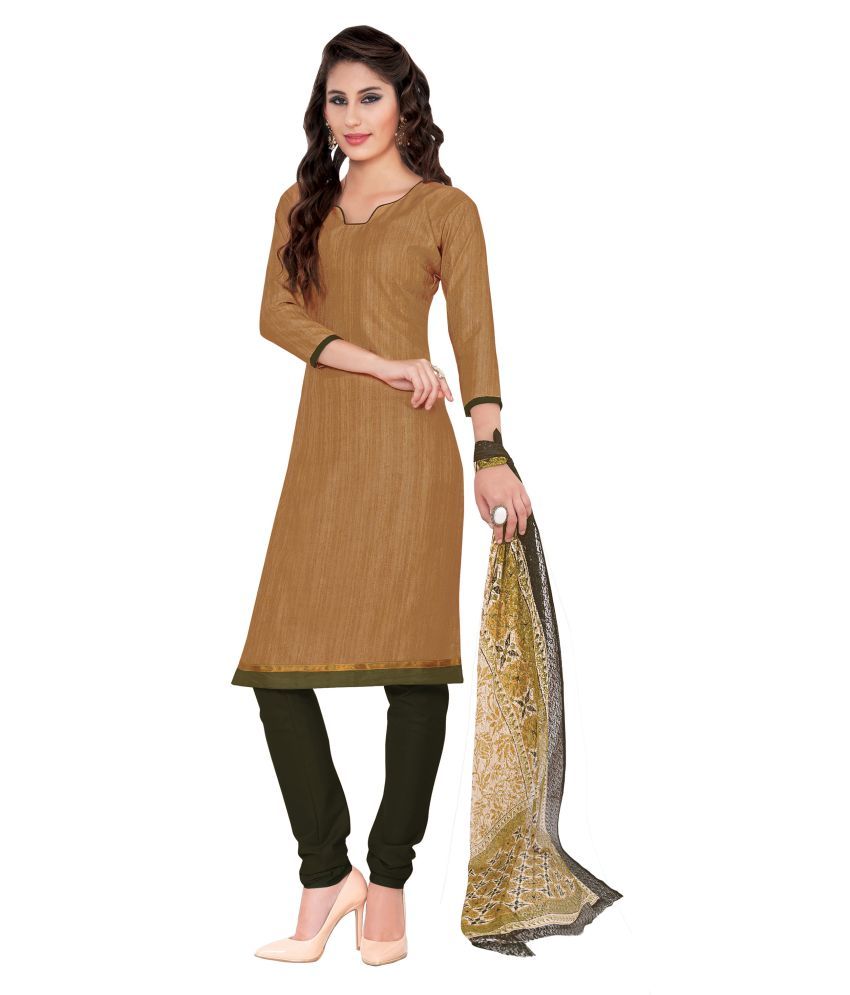 Aasvaa Brown Khadi Dress Material - Buy Aasvaa Brown Khadi Dress Material Online at Best Prices 