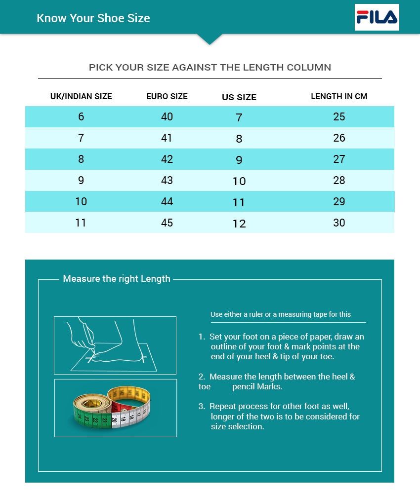 fila shoe sizing