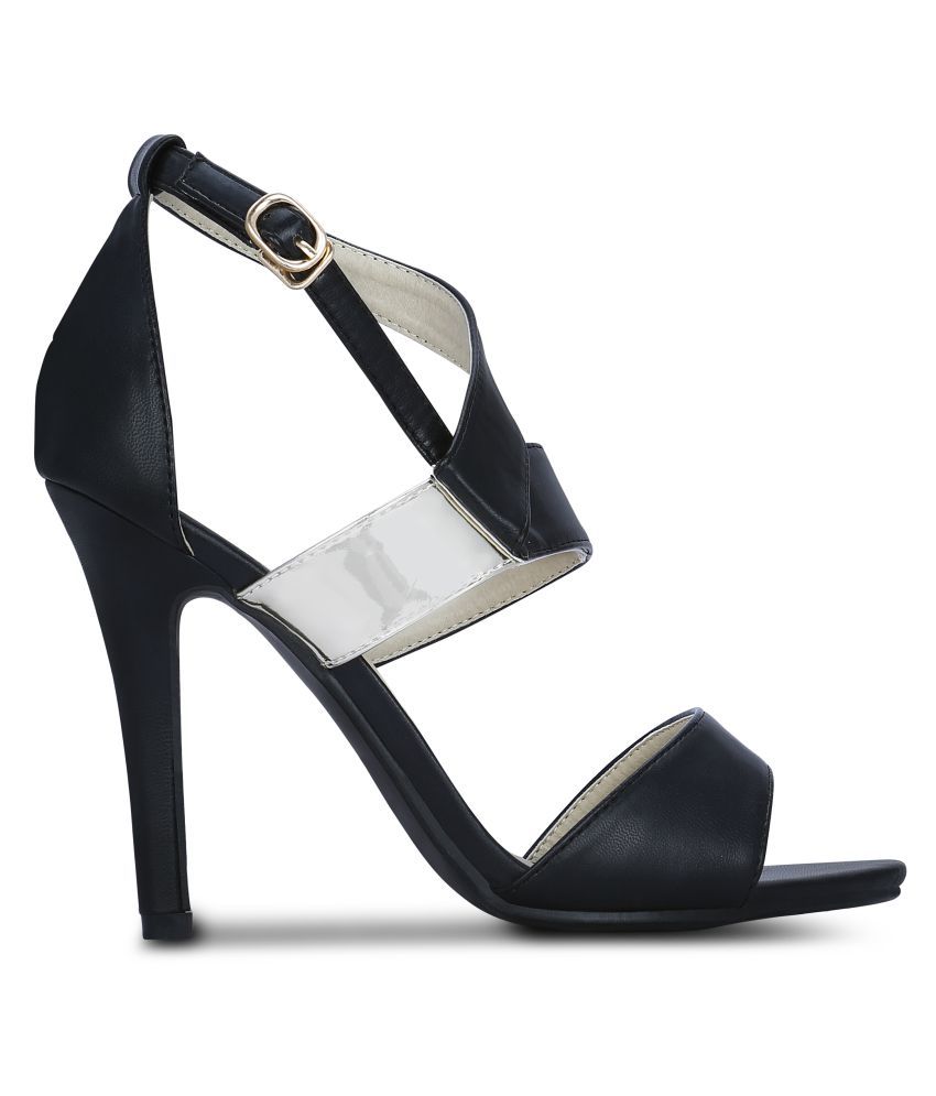 black stiletto mid heels