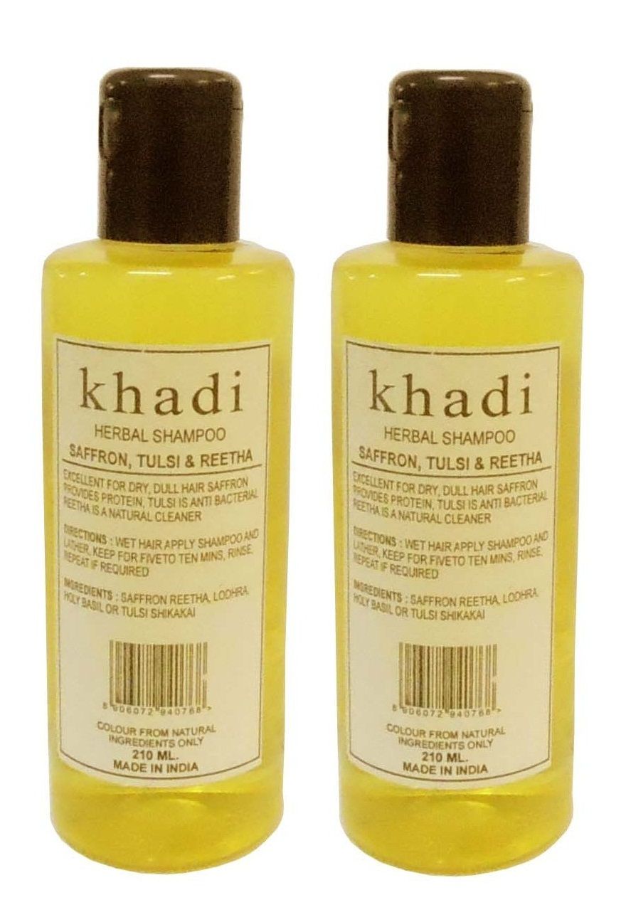     			Khadi Herbal Saffron, Tulsi & Reetha Shampoo 210 ml - Pack of 2