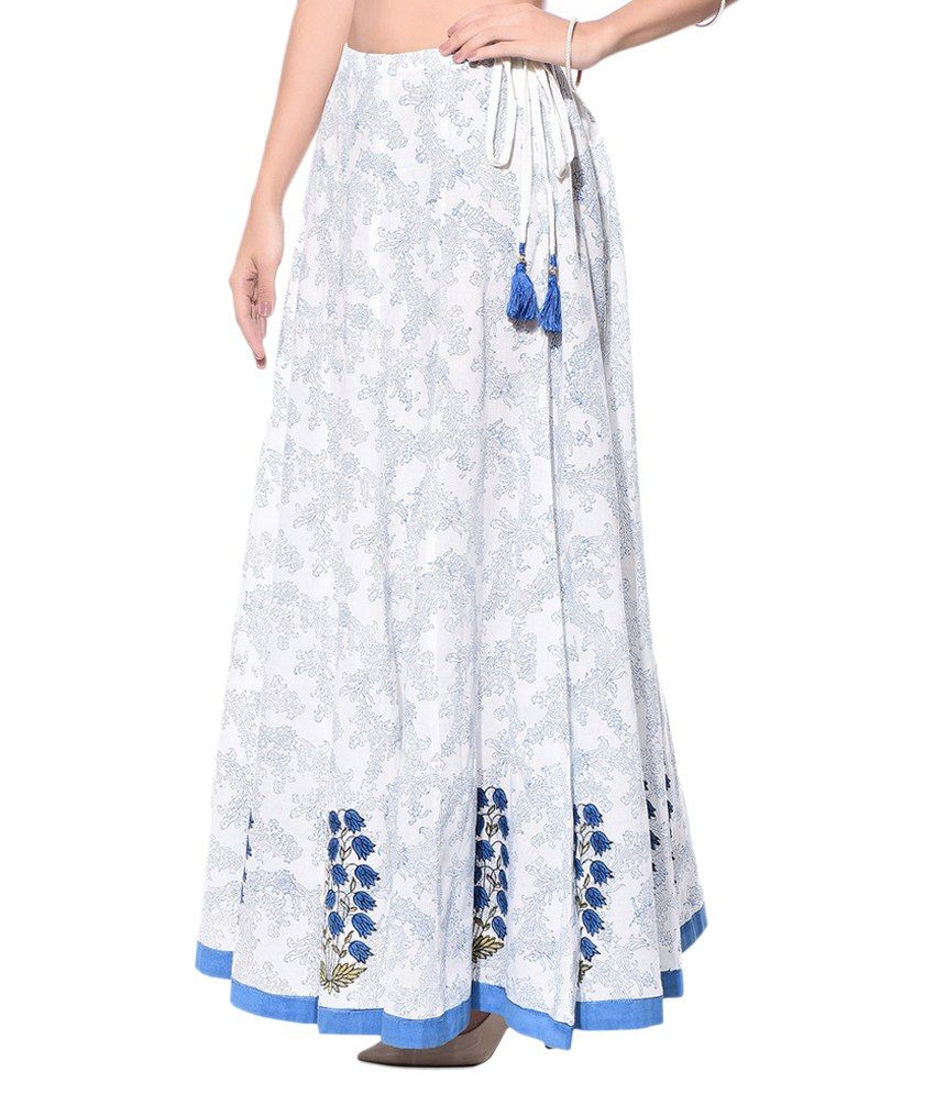 white broomstick skirt long