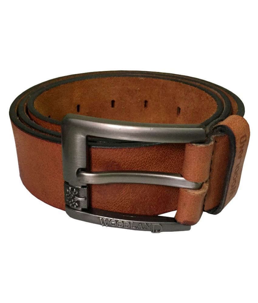 Woodland Brown Leather Casual Belts - Buy Woodland Brown Leather Casual ...