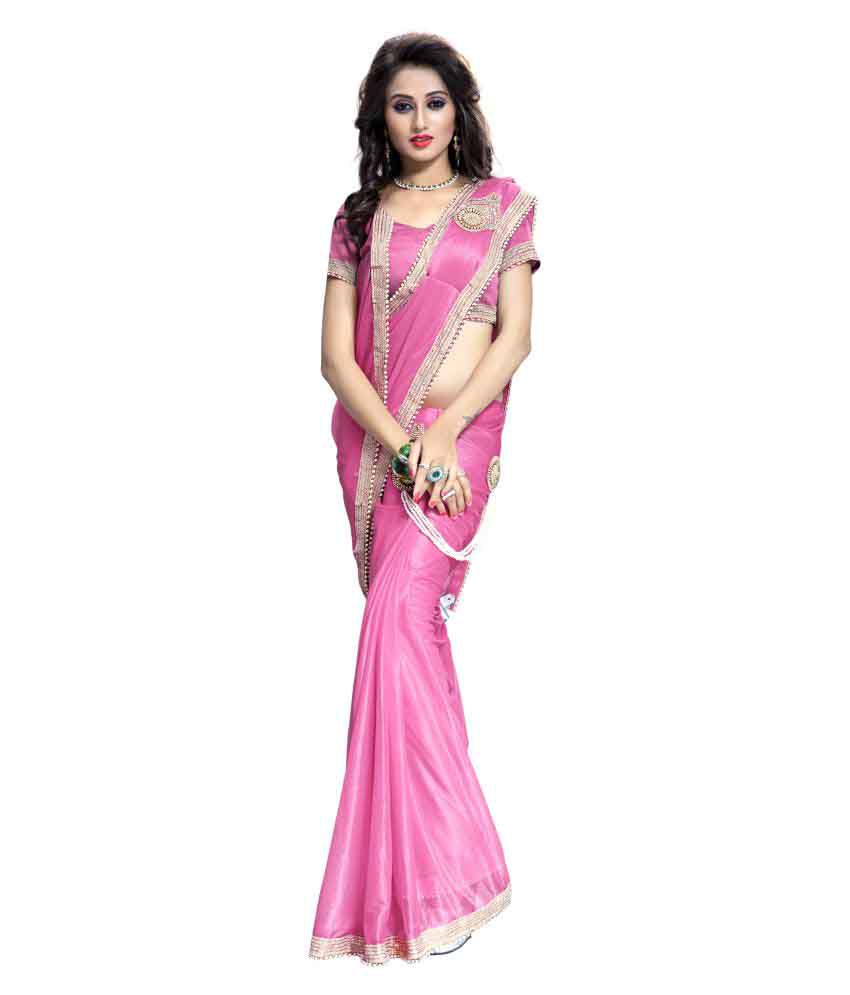     			AV FASHION - Pink Silk Blend Saree With Blouse Piece ( Pack of 1 )