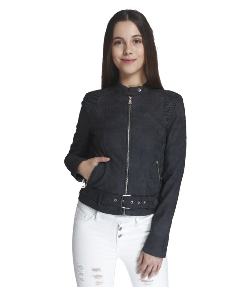 Buy Vero Moda Gray Pu Leather Band Jacket Online at Best Prices in ...