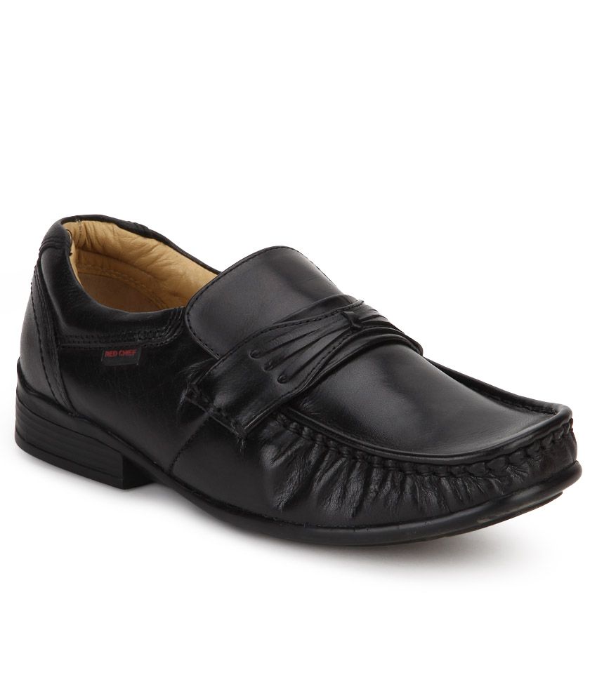 red chief black leather shoes price