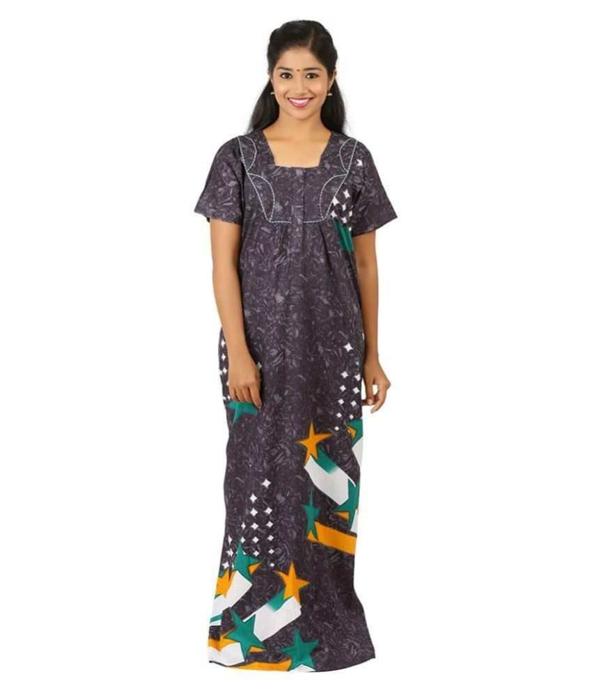 full sleeve nighty cotton
