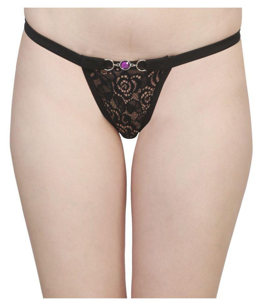 Buy Sizzle N Shine Black Satin Thongs Online At Best Prices In India Snapdeal
