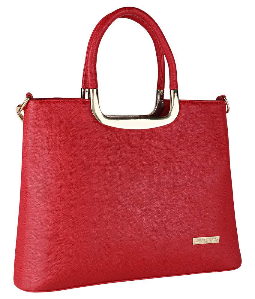 Lino Perros Red Faux Leather Handbag - Buy Lino Perros Red Faux Leather ...