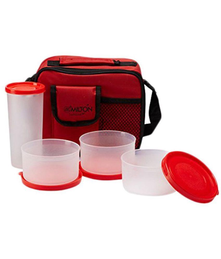 Milton Red Polypropylene Lunch Box: Buy Online at Best Price in India ...