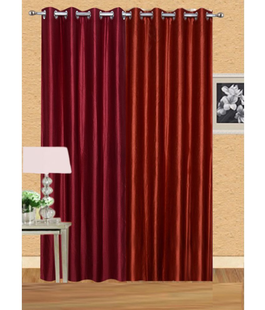     			Stella Creations Set of 2 Long Door Eyelet Curtains