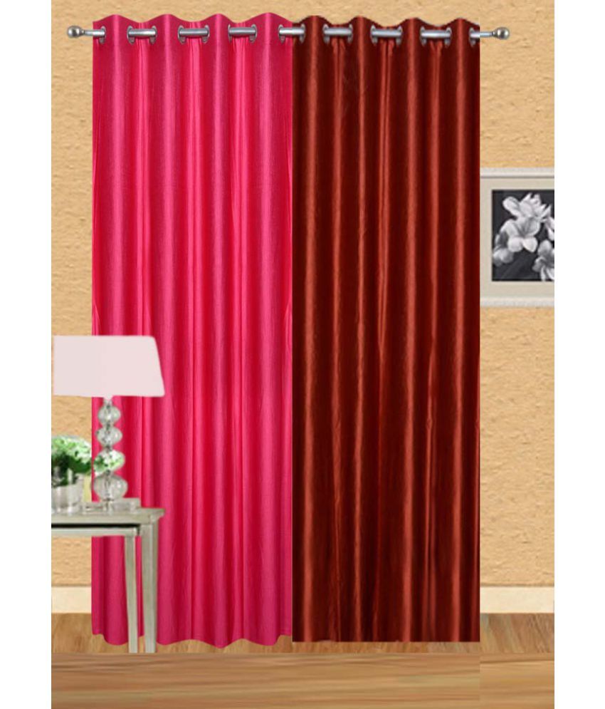     			Stella Creations Set of 2 Window Eyelet Curtains Solid Multi Color