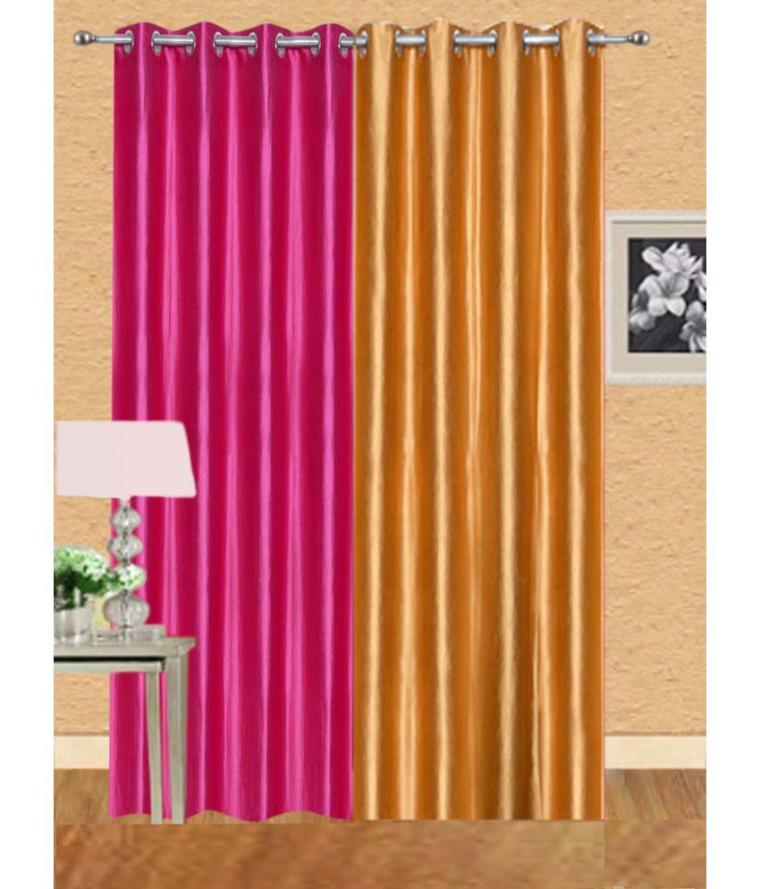     			Stella Creations Set of 2 Door Eyelet Curtains Multi Color