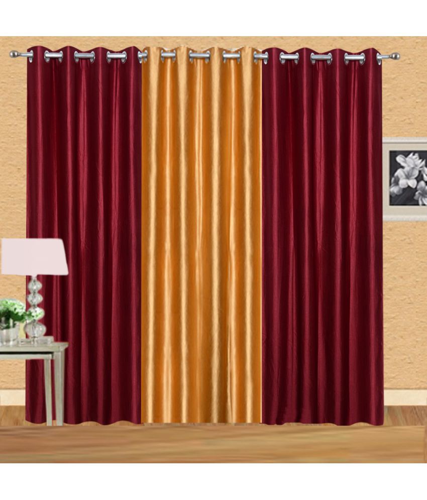     			Stella Creations Set of 3 Window Eyelet Curtains Multi Color