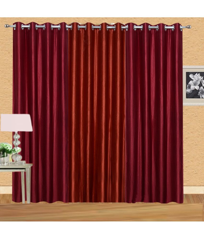     			Stella Creations Set of 3 Door Eyelet Curtains Multi Color