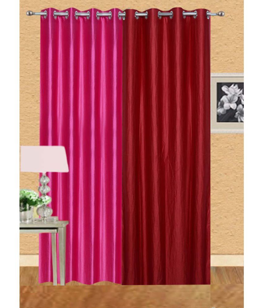     			Stella Creations Set of 2 Window Eyelet Curtains Solid Multi Color