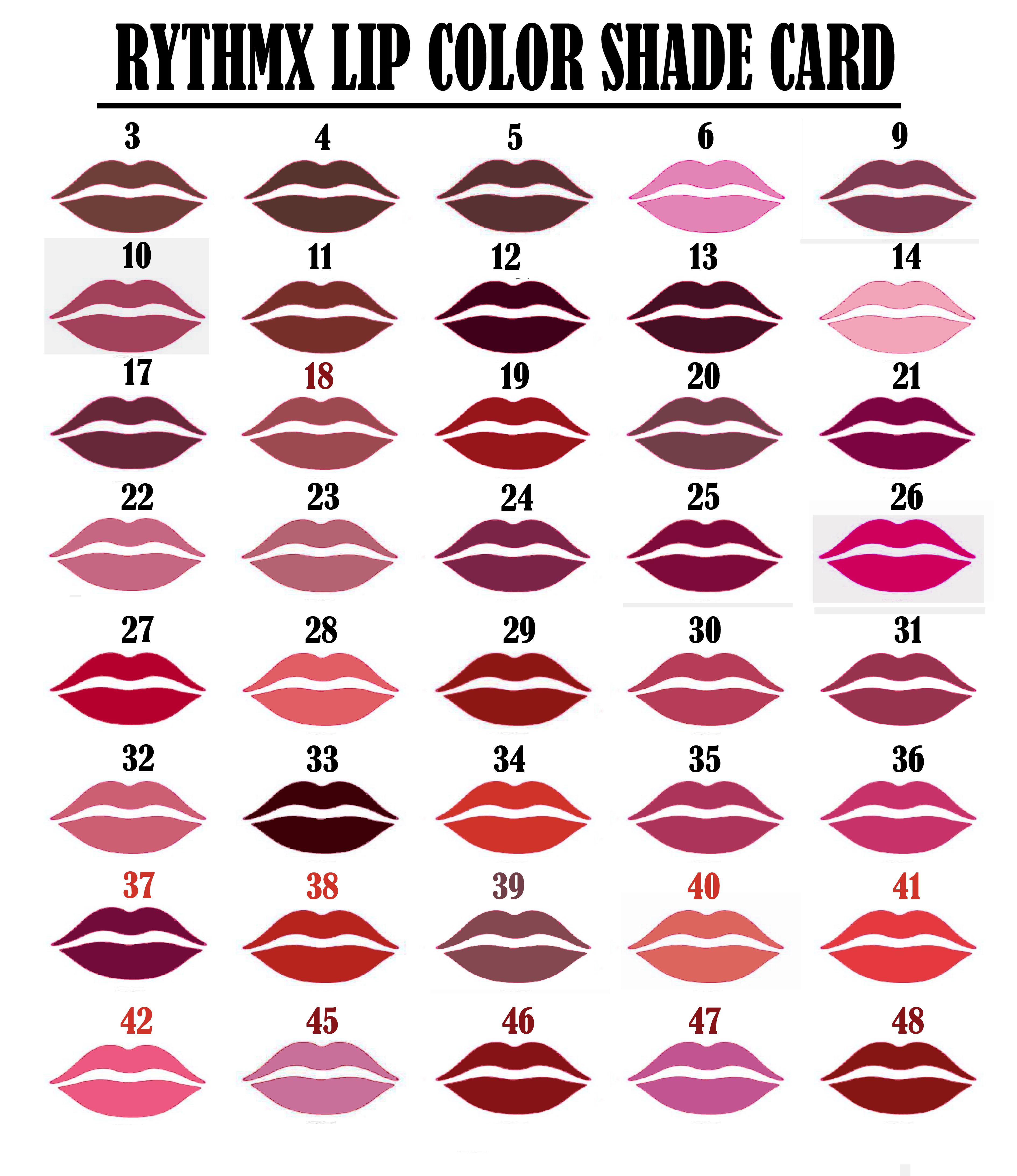 coloressence lipstick shade card