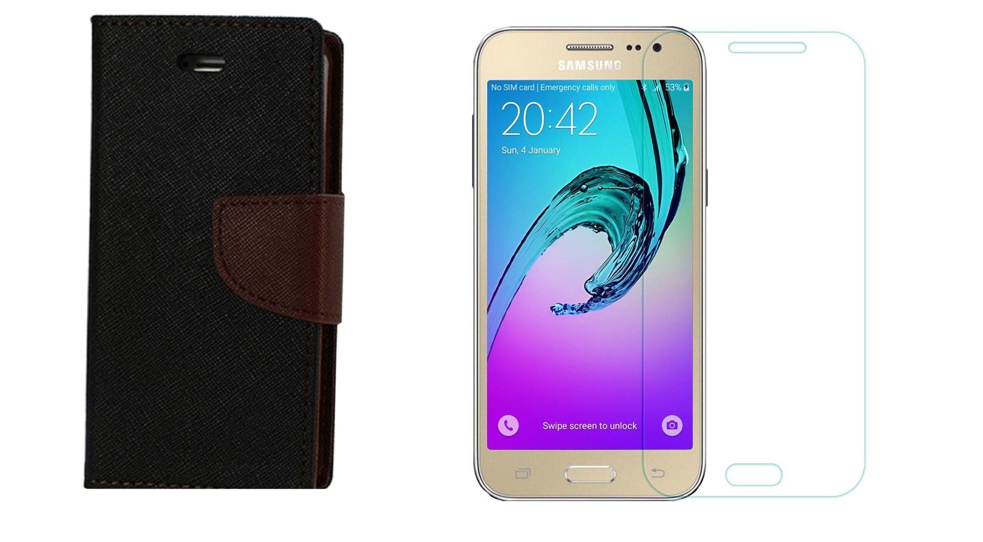 Samsung J2 Old 15 Flip Cover With Tempered Glass Mobile Cover Combos Online At Low Prices Snapdeal India