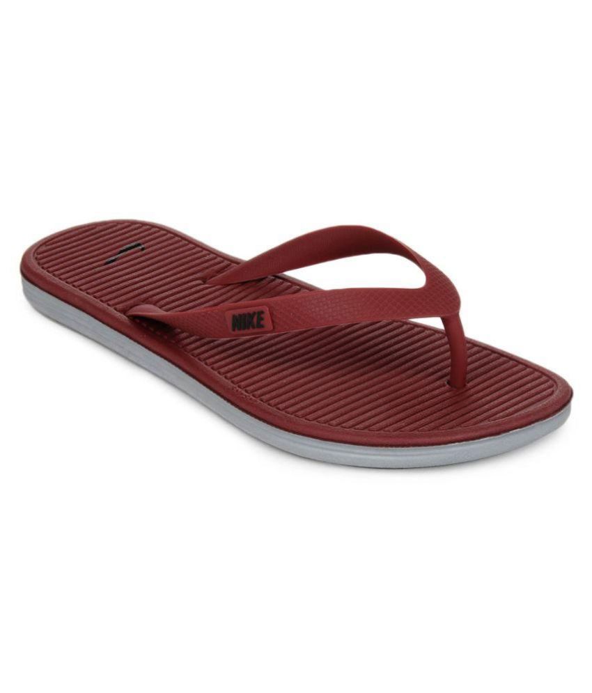 Nike Maroon Slippers Price in India 