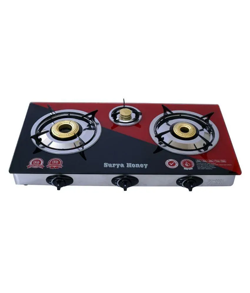 surya aksh gas stove 3 burner