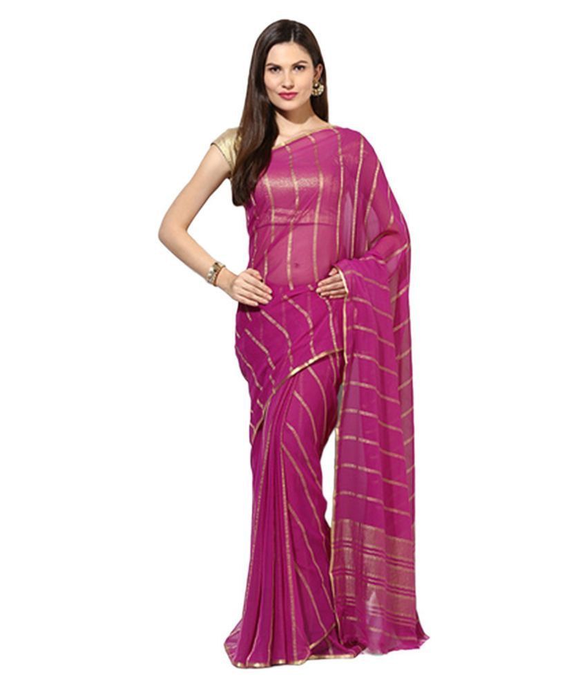 purple chiffon saree