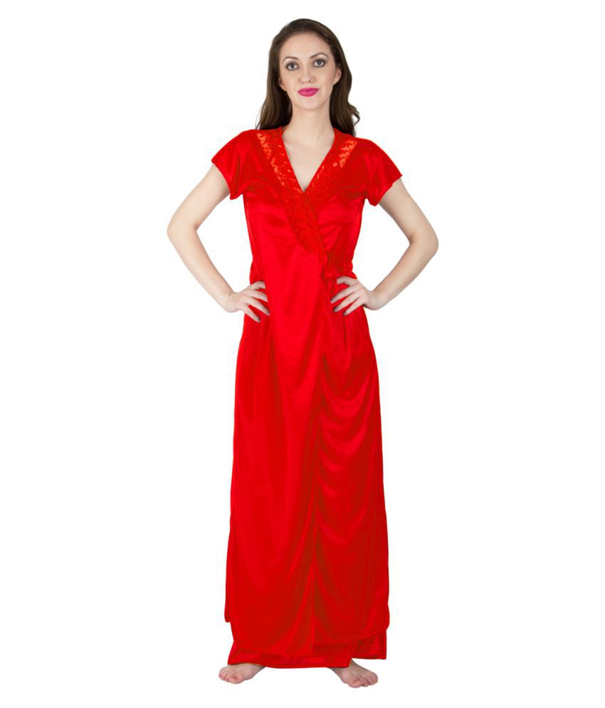 Buy Bombshell Red Satin Nighty And Night Gowns Online At Best Prices In India Snapdeal 