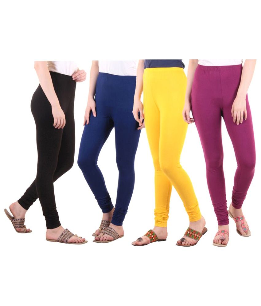     			Diaz - Black Cotton Women's Leggings ( Pack of 4 )