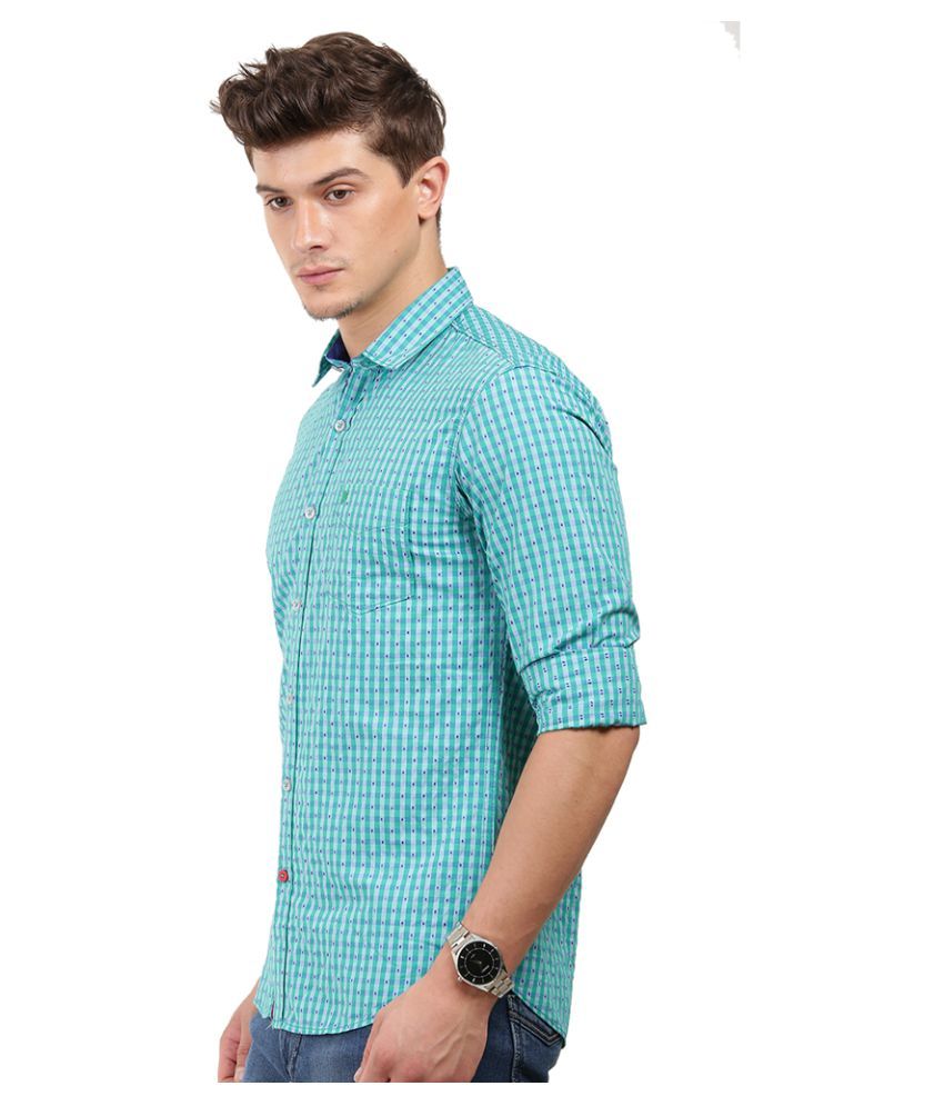 Pan Valley Green Casuals Slim Fit Shirt Buy Pan Valley Green Casuals Slim Fit Shirt Online at