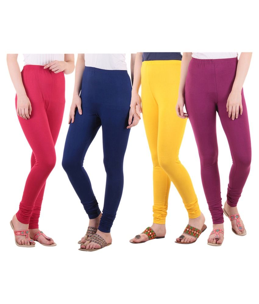     			Diaz - Pink Cotton Women's Leggings ( Pack of 4 )