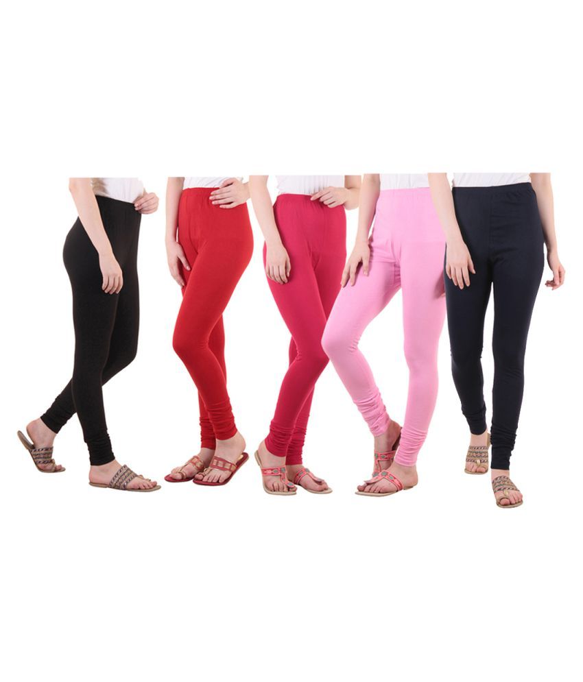     			Diaz - Black Cotton Women's Leggings ( Pack of 5 )