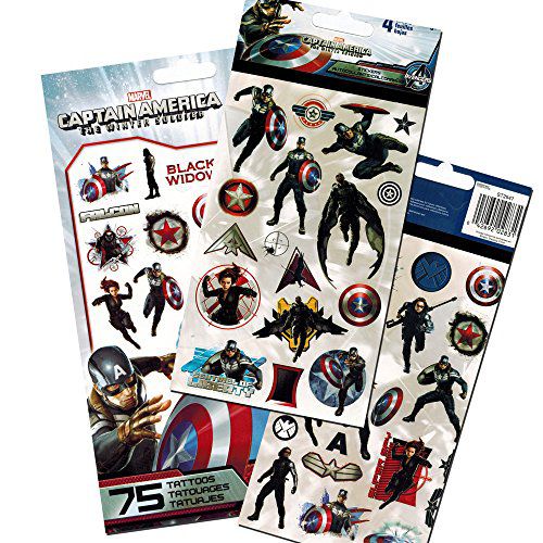 Avengers Captain America Stickers & Tattoos Party Favor Pack (60 Stickers &  75 Temporary Tattoos) - Buy Avengers Captain America Stickers & Tattoos  Party Favor Pack (60 Stickers & 75 Temporary Tattoos)