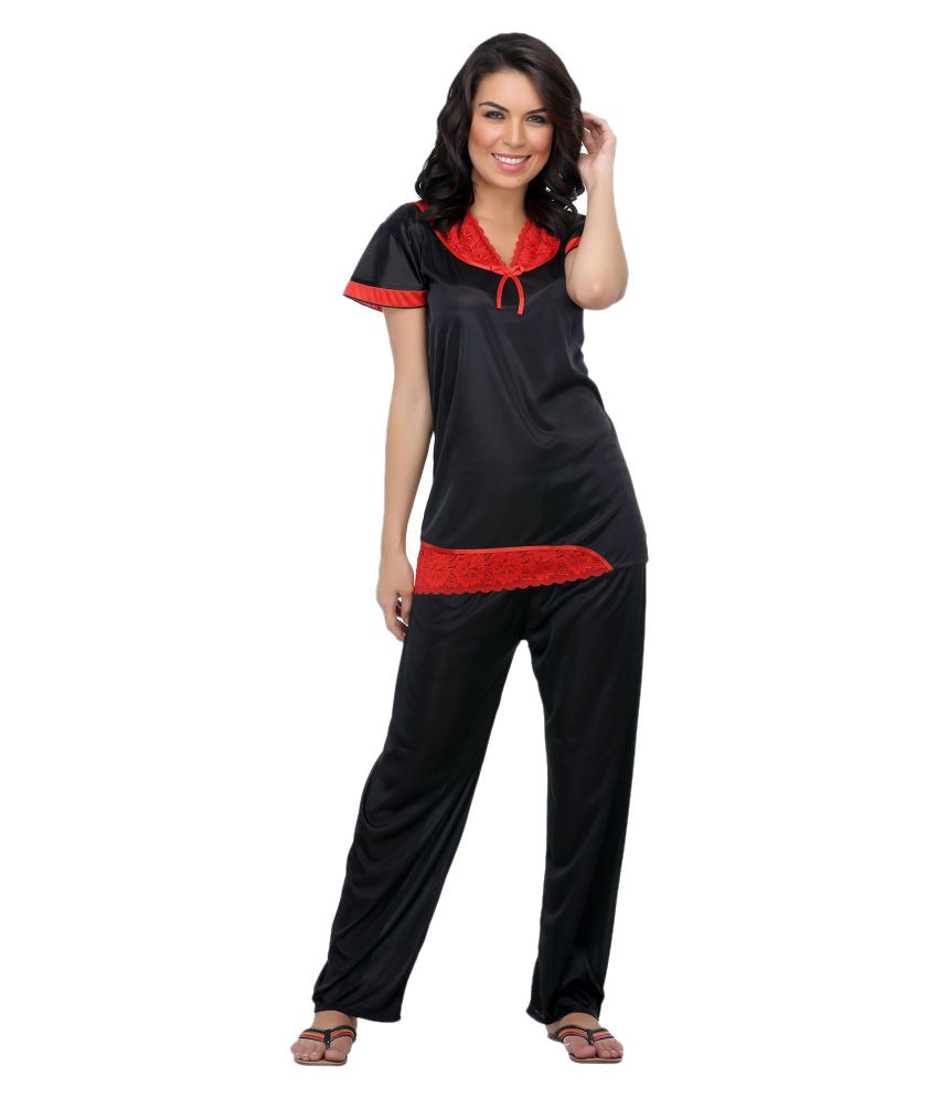 black satin night suits