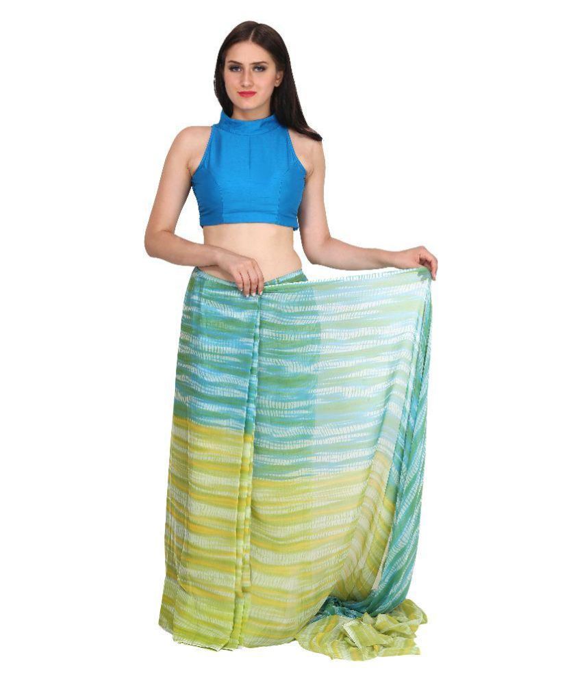 Etash Magic Saree Green And Beige Chiffon Saree Buy Etash Magic Saree