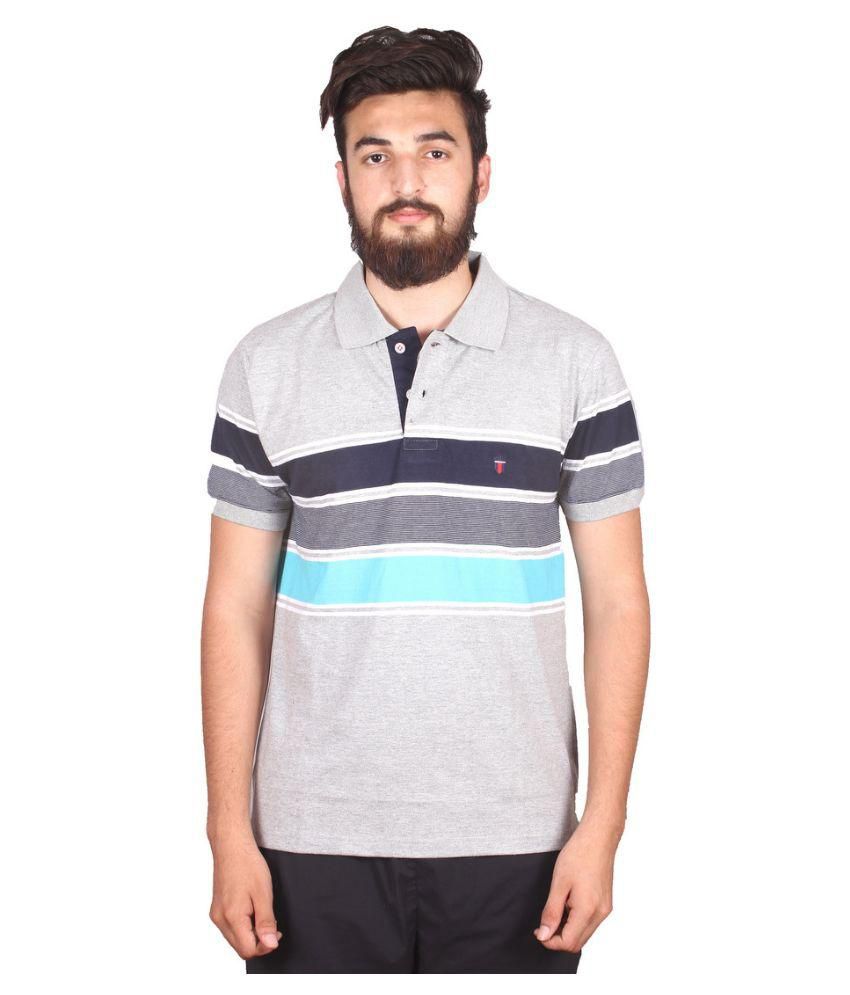 Louis Philippe Grey Slim Fit Polo T Shirt - Buy Louis Philippe Grey Slim Fit Polo T Shirt Online ...