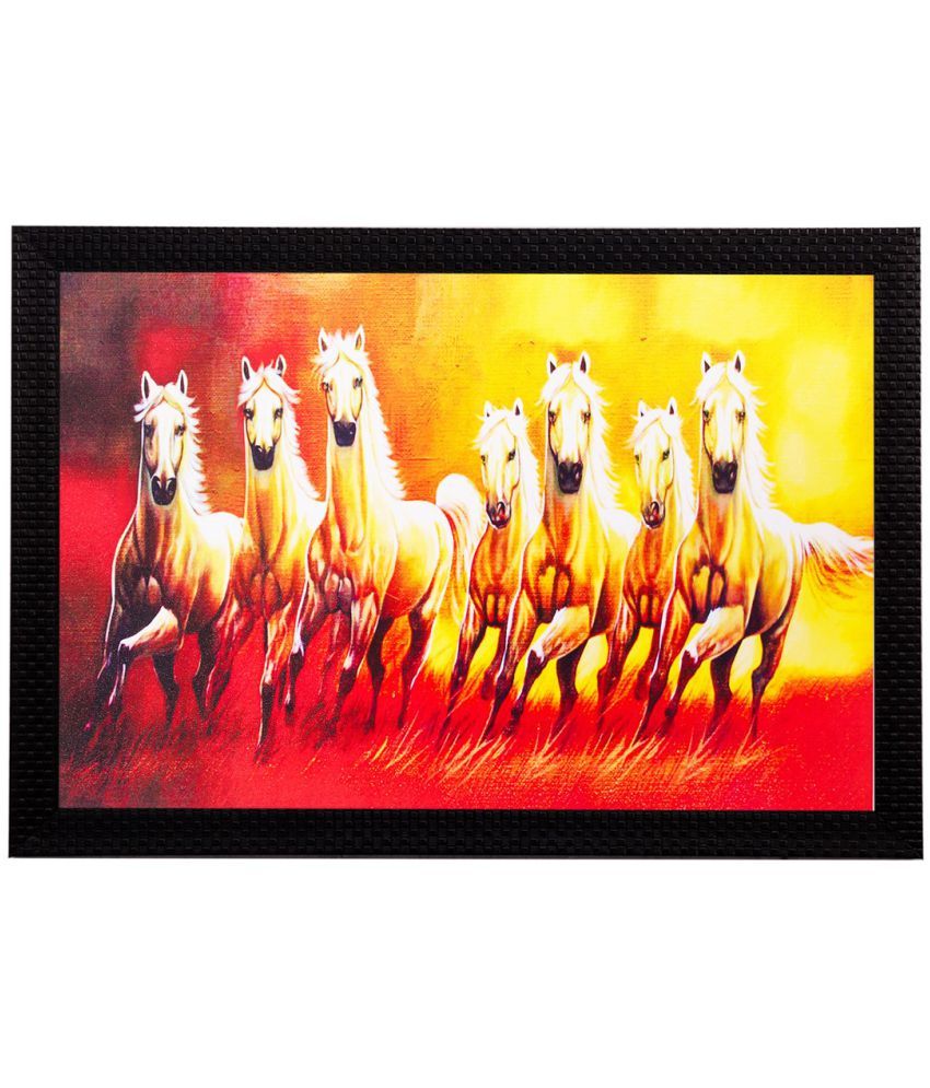     			eCraftIndia Multicoloured Running Horses Wall Art