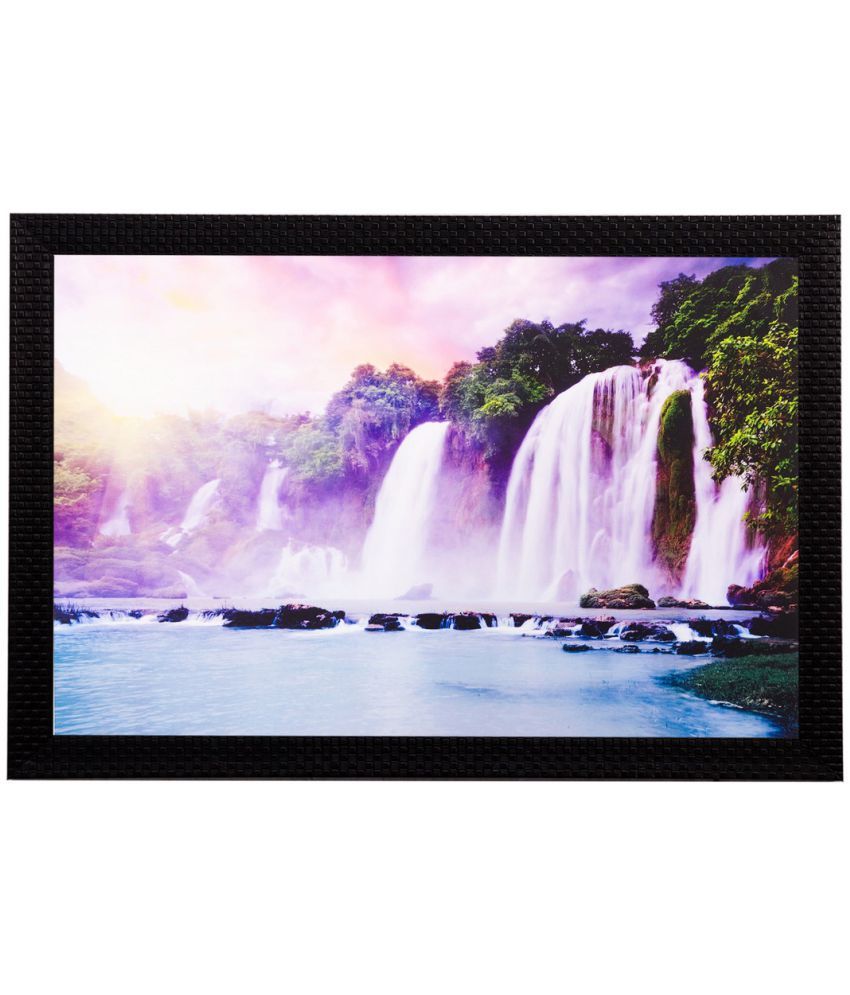     			eCraftIndia Multicoloured Wonderful Waterfall View Matt Texture Wall Art