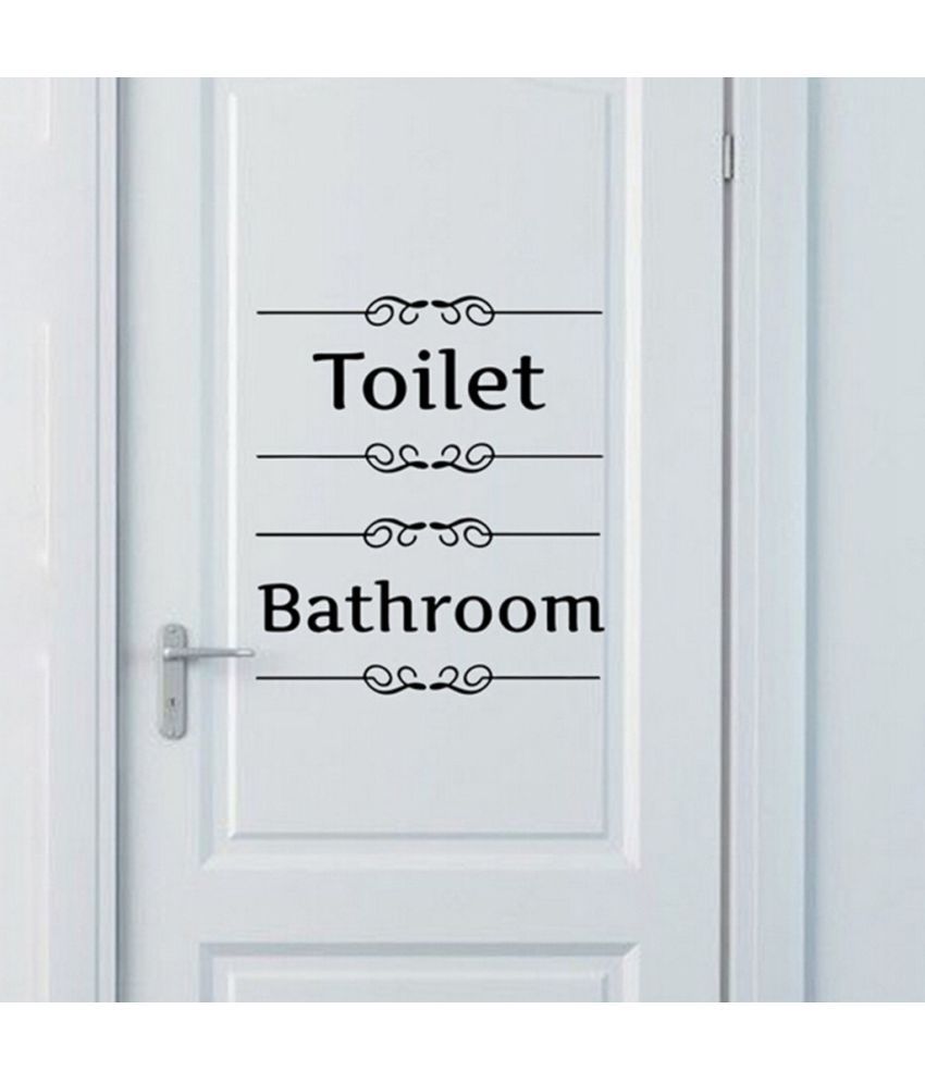    			Decor Villa Toilet and Bathroom Sign Vinyl Wall Stickers