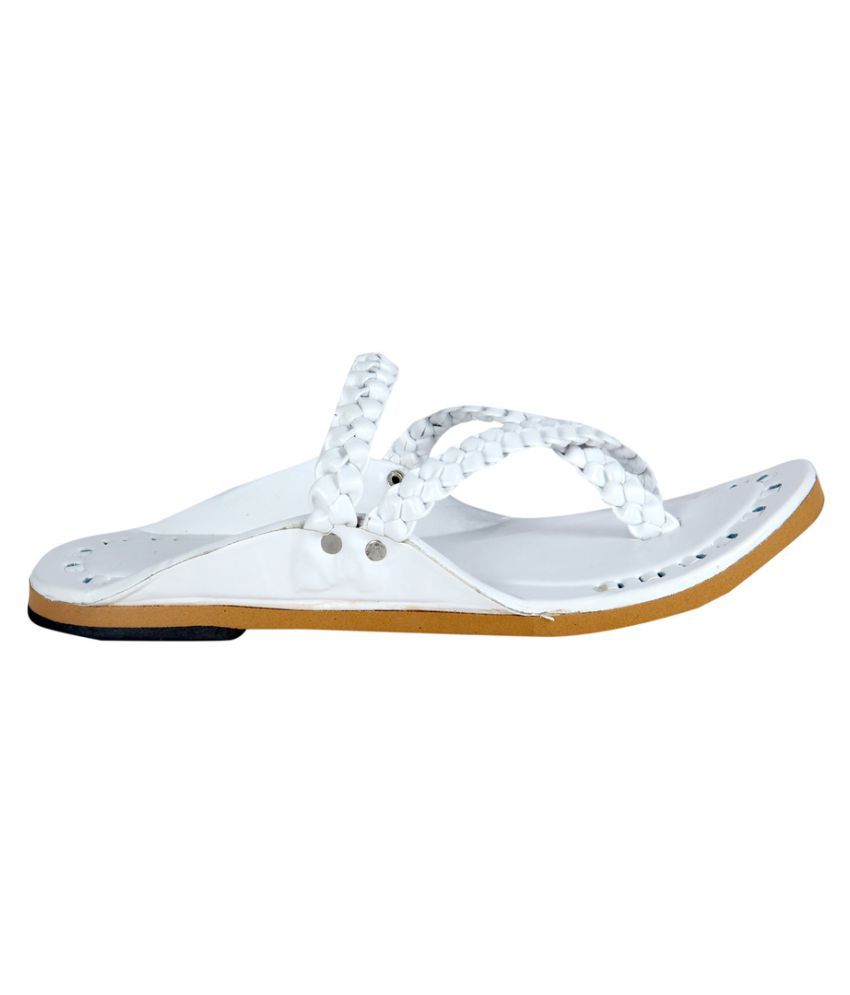 mens white chappal